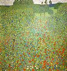 Gustav Klimt Poppy Field painting